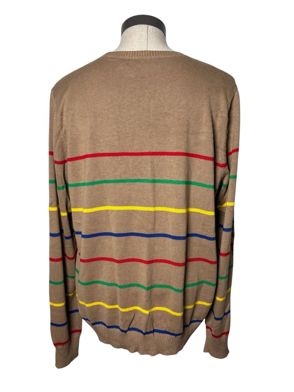Lauren Ralph Lauren Rainbow Stripe Sweater XXL Cotton Modal Lightweight - Picture 4 of 6